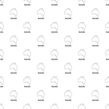 Australia map thin line vector simple Stock Illustration