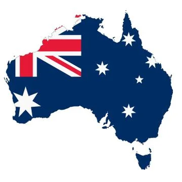 Australia map on white background with clipping path Stock Illustration