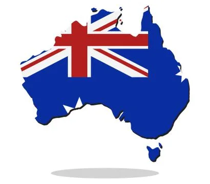 Australia map on white background Stock Illustration