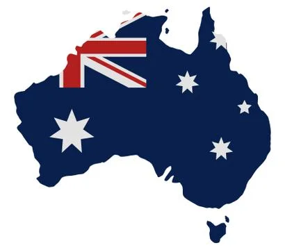 Australia map on white background Stock Illustration