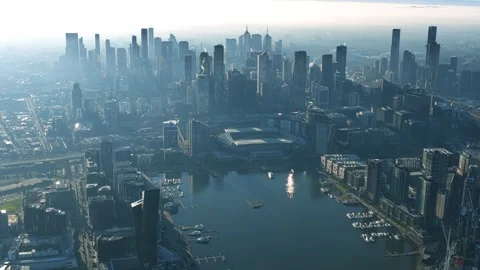 Australia, Melbourne CBD, Aerial View In 6K 스톡 동영상 333082441