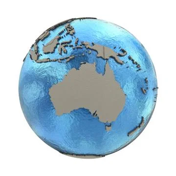 Australia on model of planet Earth Stock Illustration