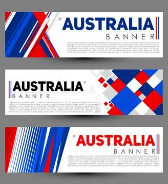 Australia modern banner template vector set design Stock Illustration
