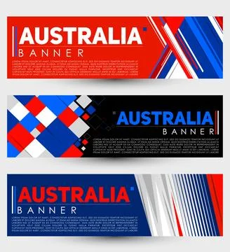 Australia modern banner template vector set design Stock Illustration