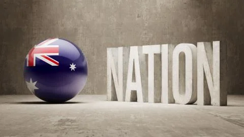 Australia. Nation Concept. Stock Illustration