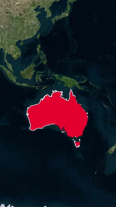Australia National Border Map Topography Animation 4K 스톡 동영상 329917838