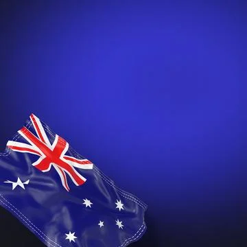 Australia - national flag and gradient background - square format - 3D illu.. Stock Illustration
