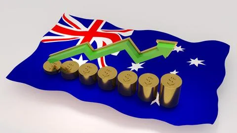 Australia, The nation's wealth has increased. , increase in the value of th.. Ilustración de archivo