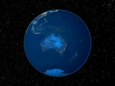 Australia at night, satellite image Stock Illustration