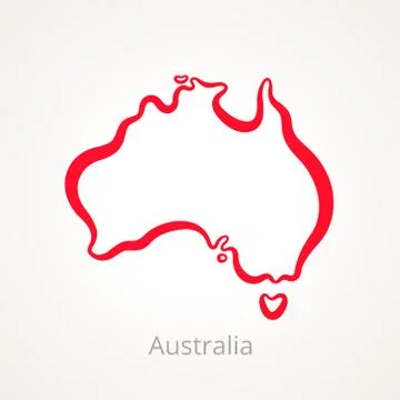 Australia - Outline Map Stock Illustration