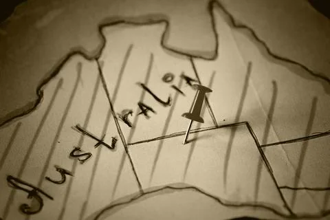 Australia outline map Stock Photos