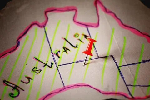 Australia outline map Stock Photos