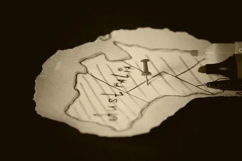 Australia outline map Stock Photos