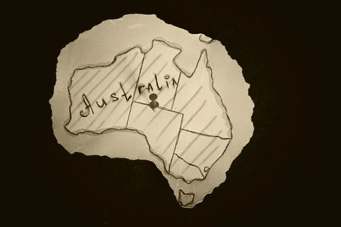 Australia outline map Stock Photos