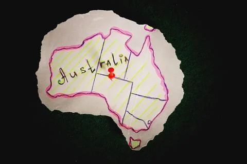 Australia outline map Stock Photos