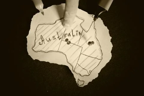 Australia outline map Stock Photos