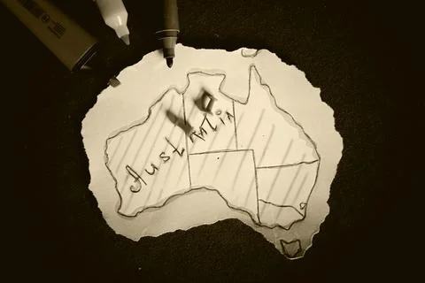 Australia outline map Stock Photos