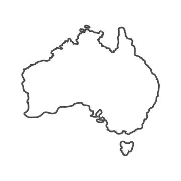 Australia outline world map Stock Illustration
