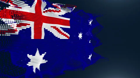 Australia Particle Flag Stock Footage 177030794