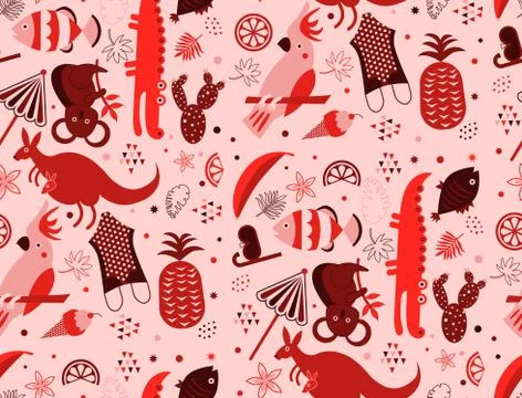 Australia pattern seamless design graphic 库存插图