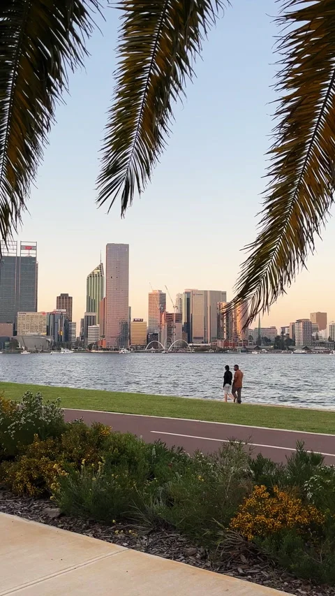 Australia, Perth city in the sunset light Stock Footage 299155124