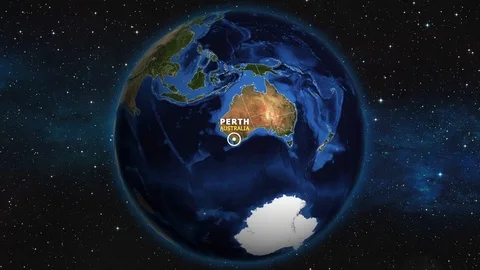 AUSTRALIA PERTH ZOOM IN FROM SPACE Stock Footage 115501765