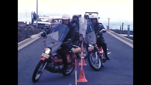 Australia Post Trains Postal Workers on Motorcycles, 1970s Stock Footage 338236602