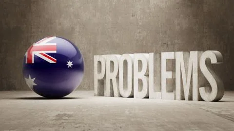 Australia. Problems Concept. Stock Illustration