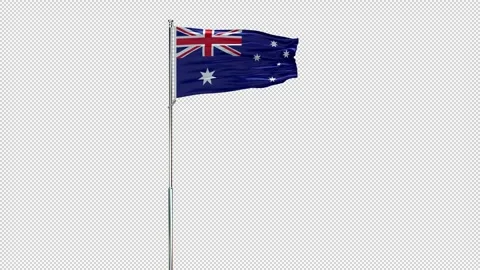 AUSTRALIA Realistic Flag Alpha Channel Stock Footage 339295752