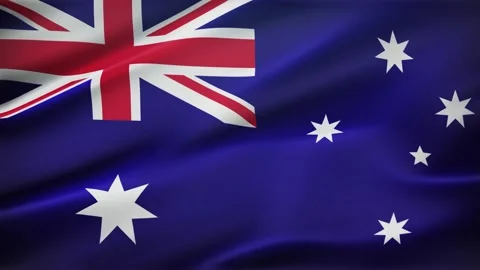 Australia Realistic Flag Wave Motion Background Stock Footage 337115603