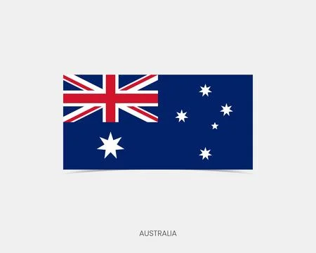 Australia Rectangle flag icon with shadow. Illustrazione stock