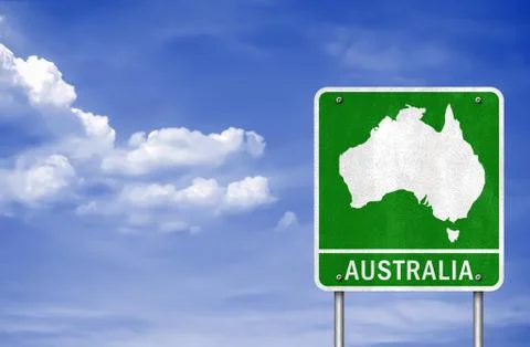Australia road sign map Stock Illustration