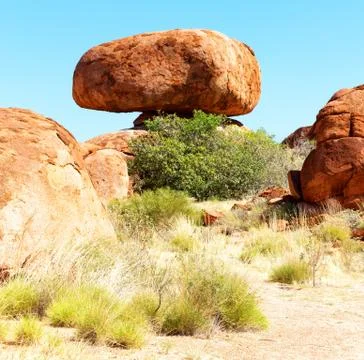 In australia the rocks  of devil  marble Stock Photos
