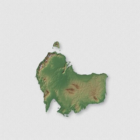 Australia Rotating 3D Relief Map Seamless Loop, Alpha Channel 4K Vídeos de archivo 340726436