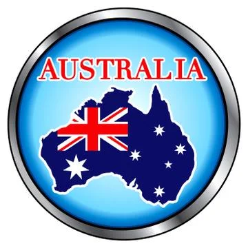 Australia Round Button Stock Illustration