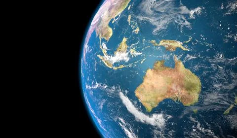 Australia seen from space 3D rendering Stock Illustration