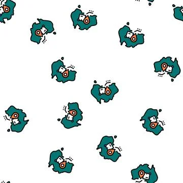 Australia shipment tracking vector seamless pattern イラスト素材