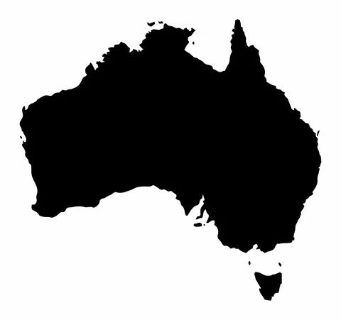 Australia silhouette map Stock Illustration