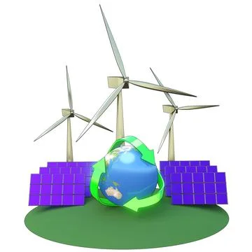 Australia Solar Wind Globe Stock Illustration