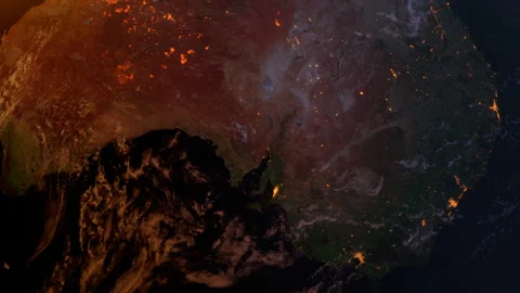 Australia from Space at Sunset. Oceania from Space Orbit. Blue Planet Earth. Stock Footage 324794429