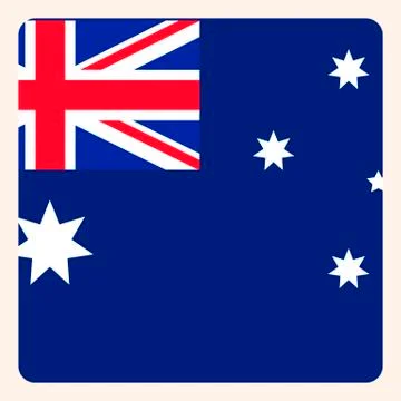 Australia square flag button, social media communication sign, business icon. Stock Illustration