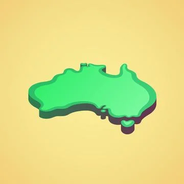 Australia - stylized 3D map Stock Illustration