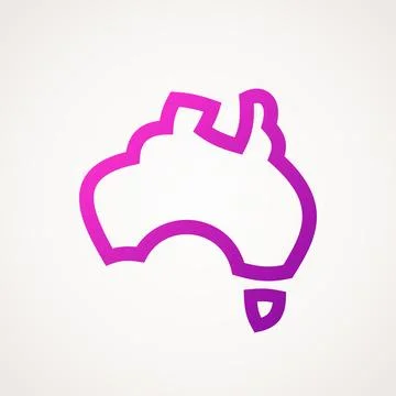 Australia - Stylized outline map Stock Illustration