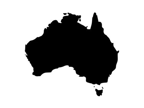 Australia stylized vector map Stock Illustration