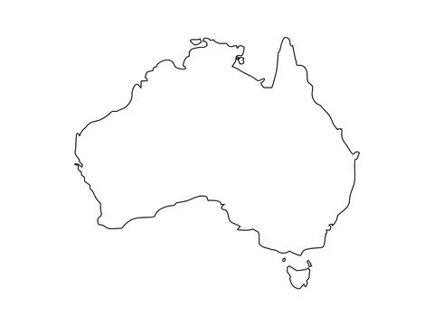 Australia stylized vector outline map Stock Illustration