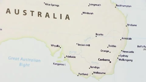 Australia with Sydney on a Map Stock Footage 99885858