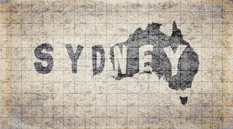 Australia Sydney Typography Map Stock Illustration