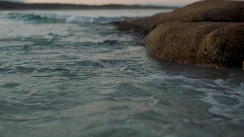 Australia Tasmania Sloop Reef Beach Waves Rock Stock Footage 235879501