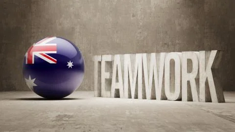 Australia. Teamwork Concept. Stock Illustration