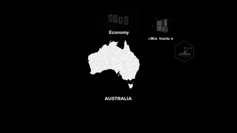 Australia technology map with animated charts Stock Footage 340965164